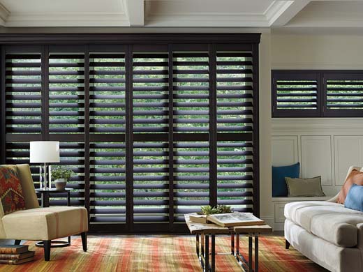 Heritance® Hardwood Shutters in the Living Room
