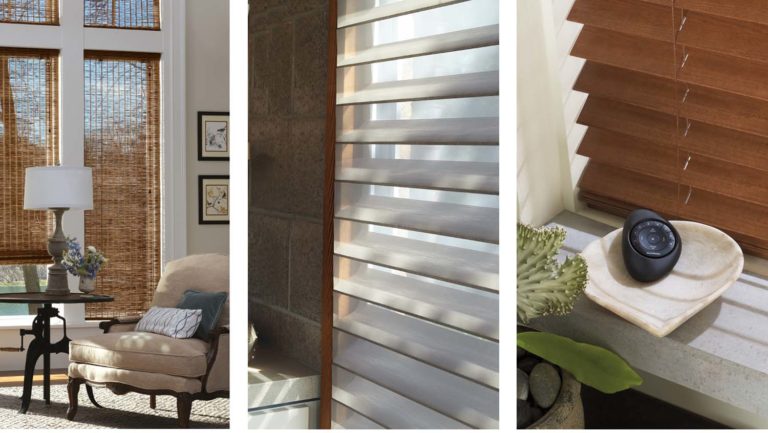 Provenance® Woven Woods / Silhouette® Window Shadings - Parkland® Wood Blinds with PowerView® Motorizaiton